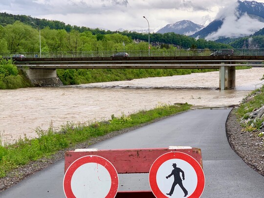 Hochwasser an der Ill, Feldkirch 21.05.2019